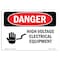 Signmission Safety Sign, OSHA Danger, 3.5" Height, 5" Width, High Voltage Electrical Equipment, Landscape OS-DS-D-35-L-1329 - alternate 1